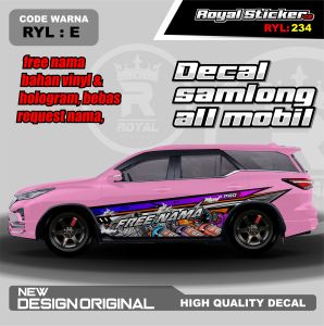 RYL 234-STIKER DECAL MOBIL KIJANG BRIO PANTHER VELOZ XENIA AVANZA PAJERO GRATIS CUSTOM NAMA