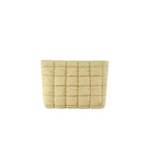 Trendy Quilted Plain Aesthetic Make up Pouch Zipper Cosmetic Toiletry Accessories Storage Travel Pouch Bag