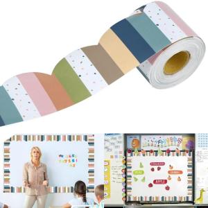15.2m Colorful Bulletin Board Border Decorative Classroom Border Adhesive Bulletin Board Trim Sticker for School