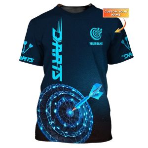 [Local Stock] VCC Cool Dart Plate Pattern T-Shirts Customized Short Sleeve O-Neck Street Loose Tees 3D Printed Flame Darts T Shirt Men Women