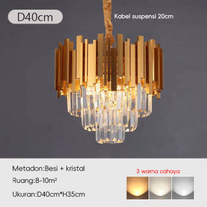 Ruang tamu modern lampu gantung aula restoran lampu bulat kristal LED lampu langit-langit lampu dekorasi toko 22