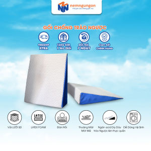 Gối chống trào ngược dạ dày người lớn Kingroll giảm axit trào ngược ợ chua nóng rát cổ - Chất liệu Latex Foam cao cấp
