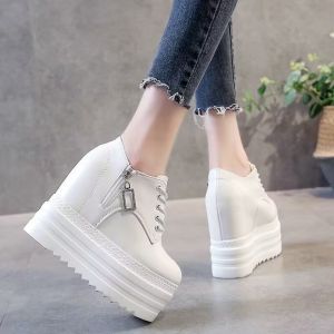 About High Heels 12cm Womans Wedges Side Zipper Platforms Shoes Comfortable Heels Shoes