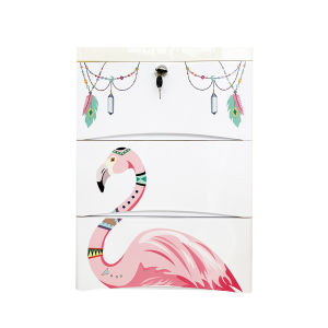 HEINOเพิ่มหนาลิ้นชักเก็บของลายการ์ตูนตู้เสื้อผ้าตู้เก็บของแบบหลายชั้นแบบ5ลาย  พร้อมล้อเลื่อน5ชั้น  เป็นมิตรกับสิ่งแวดล้อม ล็อคได้