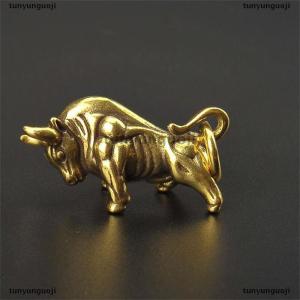 [COD] tunyunguoji Mini Retro Brass Wall Street Bull Statue Sculpture Hand Toy Gift Keychain Ornament Home Office Desk Decorative Ornament