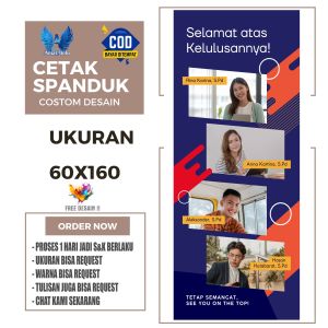Spanduk Banner Kelulusan Modern  WISUDA UUKURAN 60X160 costom desain