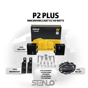SENLO P2+ Mini Driving Light 90-140W MDL for Motorcycles Cars-Auxiliary Fog Light V2 6 MOS WARRANTY