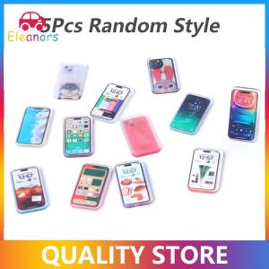 [Eleanor] 5Pcs 1:12 Dollhouse Miniature Mobile Phone Simulation Smartphone Model Kids Pretend Play Toys Doll House Accessories