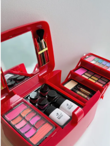 All-in-One Makeup Kit for Women – Full Vanity Case Set with Mirror Eyeshadow Palette Lip Gloss Brushes & Nail Polish – Professional Cosmetic Gift Box