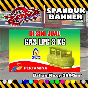 Cetak Spanduk Banner Jual Gas Elpiji Uk. 100 x 60 Cm Siap kirim