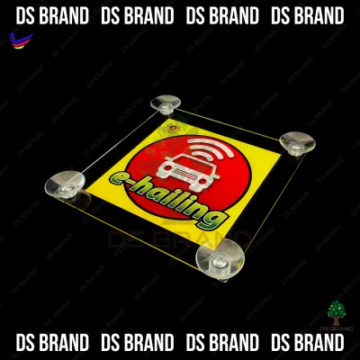 ⭐Good Quality⭐ NEW E-Hailing Logo Acrylic Holder Come With Suction Cup Screw And Nut. *No Need Sticker*