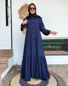 Dress Gamis Polos Wolfis Premium NERISSA | Gamis Wanita Duyung Syari Polos Wolfis