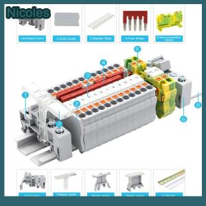 [Nicoles] Bloom Shyli 10pcs Din Rail Terminal Blocks PT-2.5 Push In Spring Screwless
