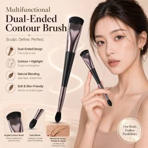 Dual-Head Contour Brush Nose Shading Brush Multifunctional Makeup Tool Professional Design