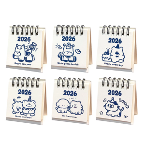 2026 Monthly Planner Desk Calendar With Cartoon Horse Theme Light weight Office Calendar Home Decoration Piece