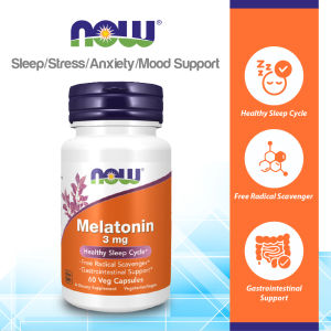 NOW FOODS Supplements Melatonin 3 mg Free Radical Scavenger* Healthy Sleep Cycle* 60 Veg Capsules