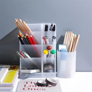 Stationery Storage Box Pen Storage Pen Holder Office Desk Organizer Storage Pencil Make Up Brushes Student Stationery Shelf Kotak Pensil