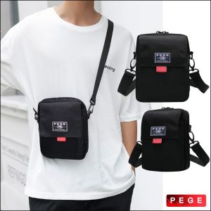 Tas Selempang Pria Slingbag Bahu Model Polos Hitam Slempang Untuk Sehari Hari - PG 8883