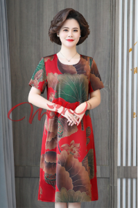 Váy trung niên nữ đẹp V15 - Đầm dự tiệc dạ hội kiểu thời trang cho mẹ cho bà - Shop trung niên cao cấp sang trọng cho người lớn tuổi trung tuổi U40 U50 U60 U70 mặc mùa hè mùa thu giá rẻ Bigsize cỡ lớn