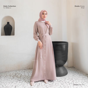 HAYNA Elodie Dress (Beige) - Daily Dress 4 in 1 Style Busui Friendy Korean Style Gamis Wanita Muslim