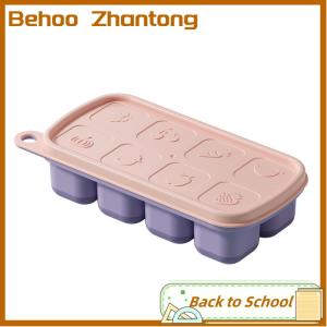 Behoo 1Pc 8 Cell Food Grade Silicone Mold Ice Grid With Lid Ice Case Tray Making Mould Ice Storage Box Reusable DIY Kitchen Gadget