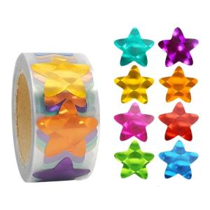 300Pcs Glittering Star Sticker Five Pointed Star Sticker Adhesive Packaging Label for Scrapbooking Photo Album Journal