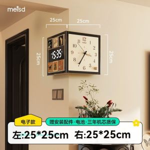 Creative Wall Clock Home Decor Digital Wall Clock For Bedroom Creative Double-Sided Corner Ins Table Living Room French New Corner Digital Wall Clock For Bedroom