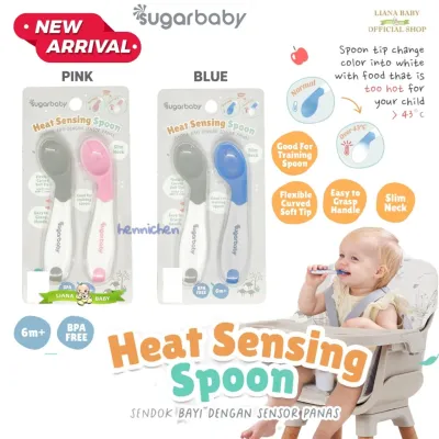 SGR21 SUGAR BABY SENDOK MAKAN ISI 2 HEAT SENSING SPOON 2 PC Peralatan Makan Bayi / Alat Makan Bayi / Sugar Baby Pre Spoon 2 Stages / Sendok Belajar Makan Bayi isi 2 / Sendok Bayi/ SENDOK MAKAN DUO HEAT SENSING SPOONS WITH CASE