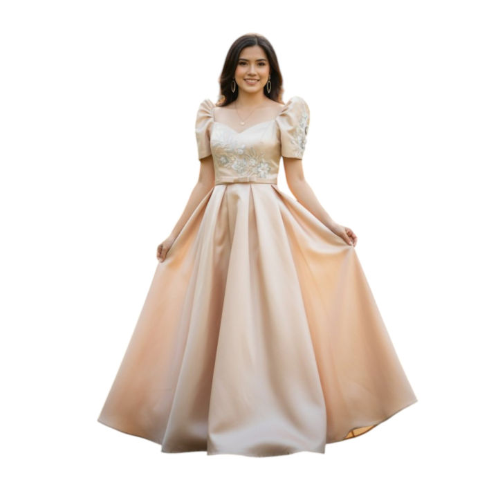 Modern Filipiniana Dress Design Modern Filipiniana Dress With Lace Patching Design On The TOP And Modern Filipiniana Dress Design Modern Filipiniana Dress With Lace Patching Design On The TOP And