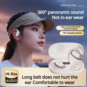 Wireless Bluetooth Earphones Open Ear Design Comfortable Clip-On Earbuds for Sport and Daily Use