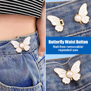 【Large Size to Small Size】Butterfly Waist Adjustment Buckle Adjustment Jeans Waist Fixation Knob No Punching Required
