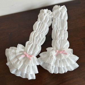 SIXIS Lolita JK Găng tay không ngón tay ren Dễ thương Cung Phụ kiện trang phục cosplay JK Y2K Ren trắng Bọc tay áo cho phụ nữ