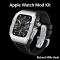 Richard Mille style Mod Kit For Apple Watch Series 8 7 45mm 44mm Aluminum alloy case fluororubber strap for i Watch 8 7 6 5 4 SE watch Modification accessories (not including watch) . 