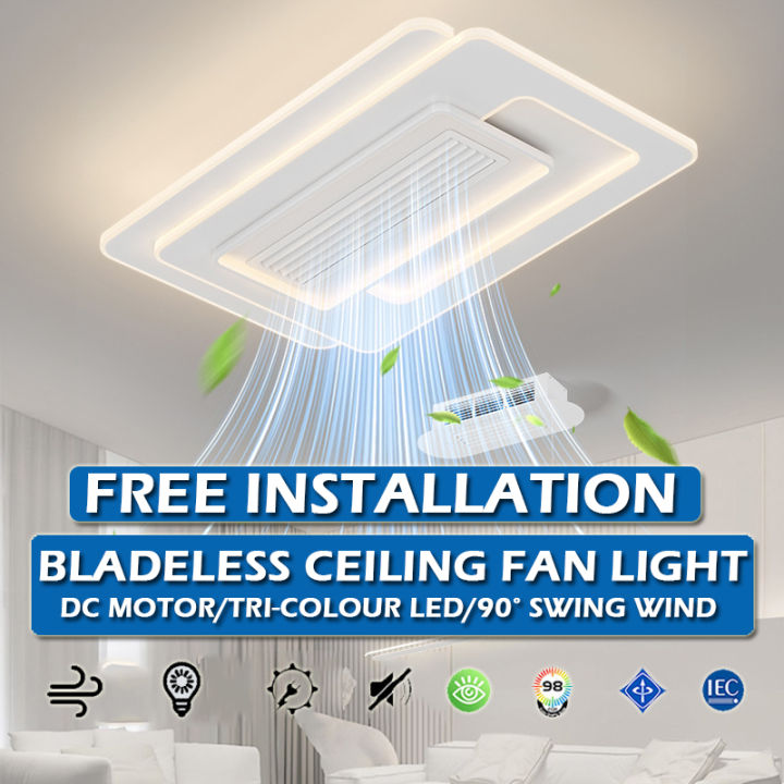 [FREE INSTALLATION]GlovoSync Bladeless Ceiling Fan LED Ceiling Light