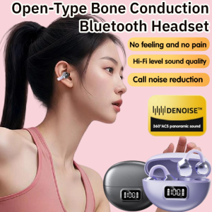 Open-Type Bone Conduction Bluetooth Headphones Comfortable Design Clear Sound for Running Gym Outdoor Activities and Driving Safety