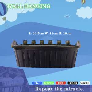 SJM MALL- (6 Clips) 12" x 4.5" x 4" Wall Hanging Vertical Pots/Plastic Pots/Colorful Flower Pot