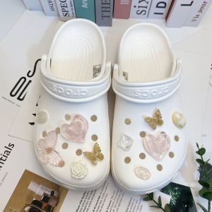 Crocs Charms Shoes DIY Accessories Pearl Chain Butterfly Decoration Set Detachable Shoe Buckle for Crocs