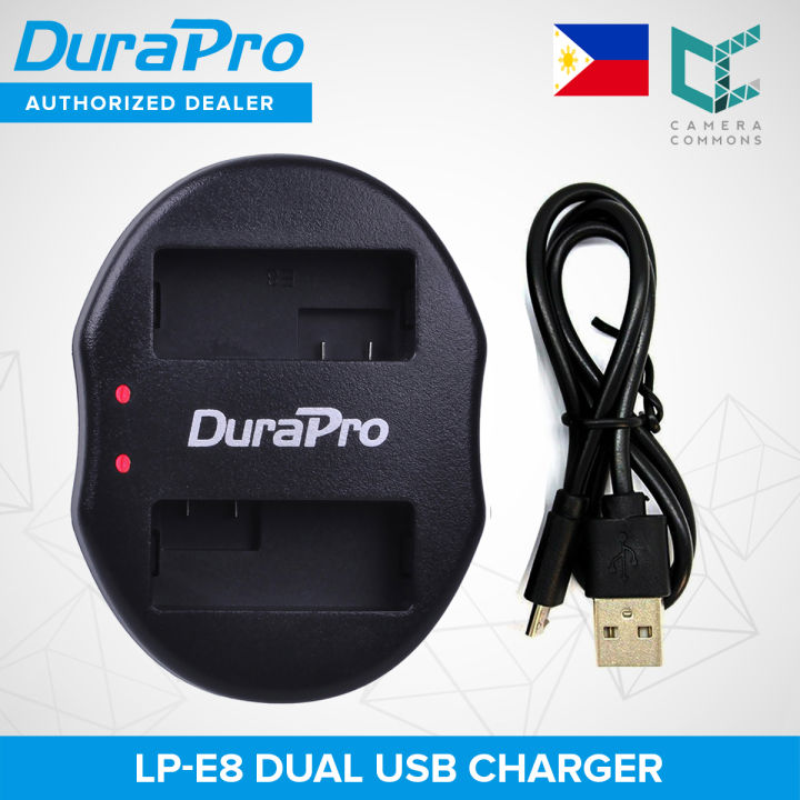 Lot De 2 Batteries LP-E8 + Chargeur USB Pour Canon - Compatible 550D, 700D, Rebel T3i, T5i, Etc.