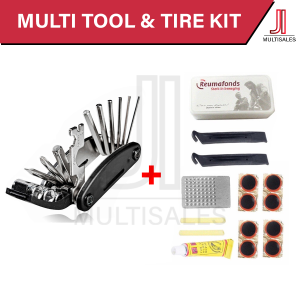 (SET) Bike Multi Tool Wrench Allen Set & Tire Patch Kit Vulcanize Repair Bundle Kit Bike Bicycle