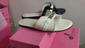 [Free Shipping] Small Gold Buckle Crocodile Pattern Open-Toe Flat Sandals For Women 2026 New Model Soft-Soled Beach Half-Slippers