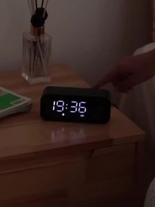 Bluetooth Speaker Wireless with Alarm Clock LED HiFi Super Bass Subwoofer Music Player Desktop FM Radio 迷你时钟音箱