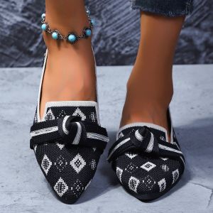 Large Size Lightweight Soft Sole WomenS Loafers 2026 Spring And Autumn New Bowknot Comfortable Non-Slip WomenS Shoes