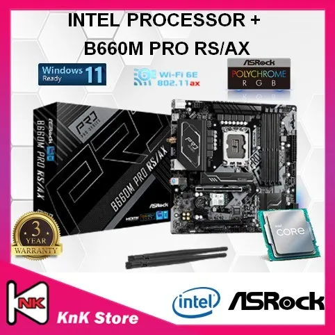 ASROCK B660M PRO RS /AX B660 LGA1700 MOTHERBOARD + Intel 12TH / 13TH GEN CORE I3 / I5 / I7 / I9 CPU COMBO PROMO