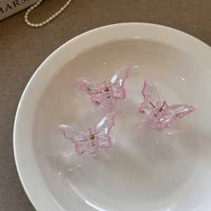 Small Crystal Butterfly Hair Clip 🎀 小号冰透蝴蝶抓夹 Klip Rambut Kristal Comel Girl Headdress Hair Accessories Woman Fashion