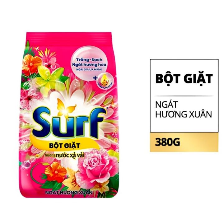 Bột giặt Surf hương nước xả vải trắng sạch ngát hương hoa gói 380gr ...