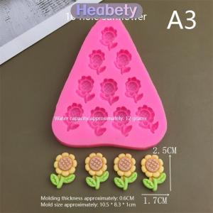 Heabety Dễ thương phim hoạt hình hoa Bow Bee fondant Silicone khuôn DIY cupcake fondant bánh trang trí sô cô la kẹo nướng khuôn