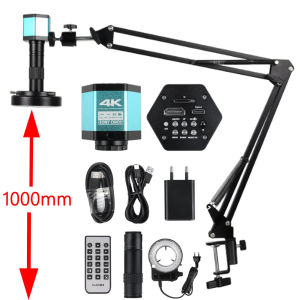 YIZHAN 1080P Electronic Digital Microscope 4K Full HD Industrial Microscope C-Mount Digital Camera Through Measurement Type For PCB Welding Repair Mobile Phone HDMI VGA USB Lens 150x Folding Remote