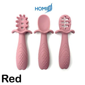 HOMIE 3-in-1 Baby Silicone Food Scraping Spoon – Ideal for Fruit Puree & Babies Meals (3pcs per set)