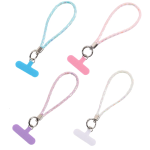 Shimmering Phone Wristlet Short Lanyard Tethers PVC Strap Secure Connection For Cellphones Daily Use & Outdoor Activity