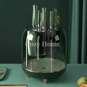 Multi Purpose Set 360 Degree Large Capacity Kitchen Partition Utensils Tools Storage Space Saver Rack With Pull Type Water Tray